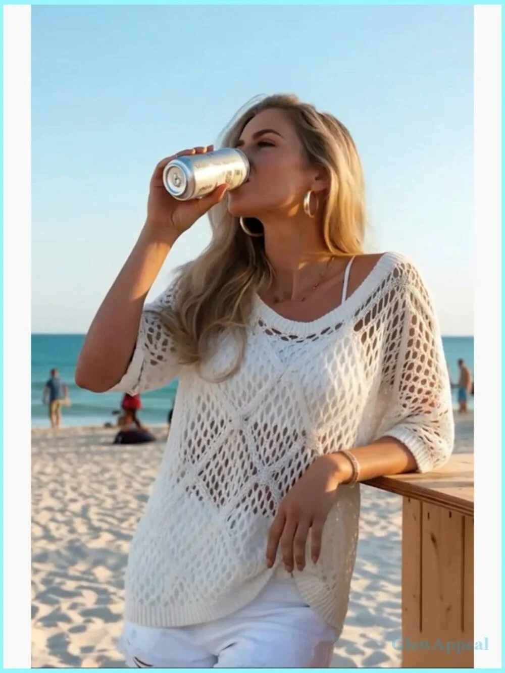 Crochet Hollow Out Short Sleeve Off Shoulder Beach Swimsuit Cover Up Pullover
